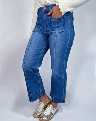 The Maria HR Front Pintuck Patch Pocket Jeans - All About You
