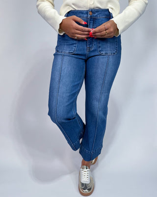 The Maria HR Front Pintuck Patch Pocket Jeans - All About You