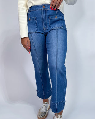 The Maria HR Front Pintuck Patch Pocket Jeans - All About You