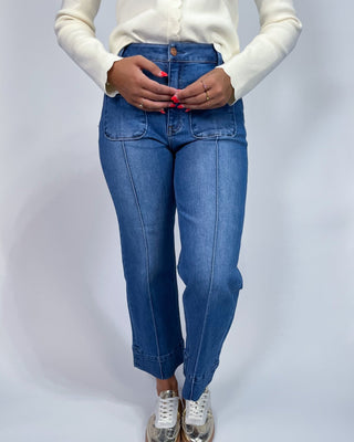 The Maria HR Front Pintuck Patch Pocket Jeans - All About You