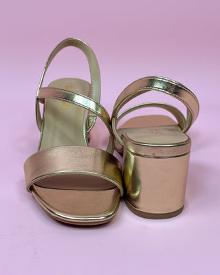 The Marissa Gold Strap Block Heel - All About You Boutique & Gifts