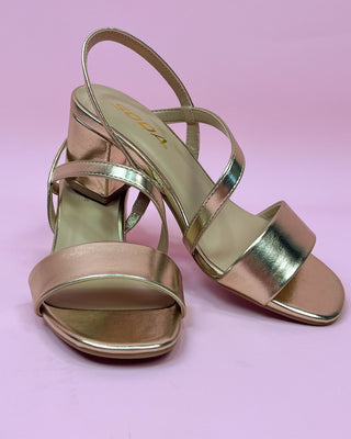 The Marissa Gold Strap Block Heel - All About You Boutique & Gifts