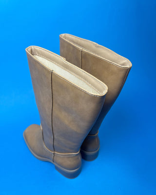 The Melony Tan Rounded Toe Faux Leather Boot - All About You