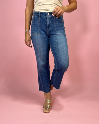 The Mylie HR Crop Straight Wide Leg Jeans - All About You
