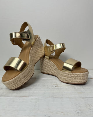 The Nadine Gold Metallic Espadrille Wedge - All About You