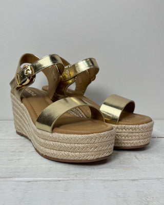 The Nadine Gold Metallic Espadrille Wedge - All About You