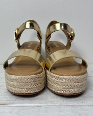 The Nadine Gold Metallic Espadrille Wedge - All About You