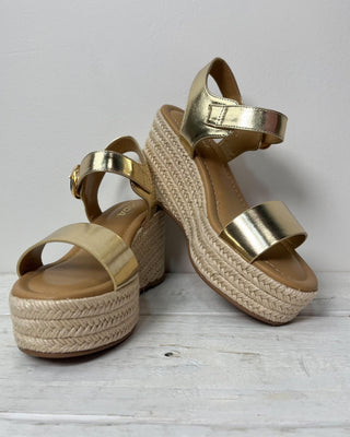 The Nadine Gold Metallic Espadrille Wedge - All About You
