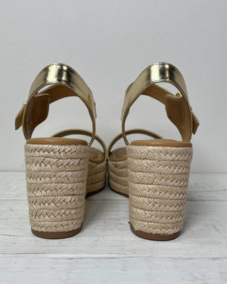 The Nadine Gold Metallic Espadrille Wedge - All About You