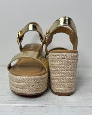 The Nadine Gold Metallic Espadrille Wedge - All About You
