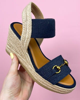The Natalia Navy Open Toe Wedge - All About You Boutique & Gifts