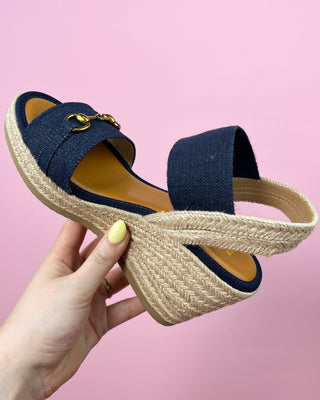 The Natalia Navy Open Toe Wedge - All About You Boutique & Gifts