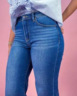 The Natalie HR Wide Leg Cropped Dark Wash Denim Jeans - All About You Boutique & Gifts