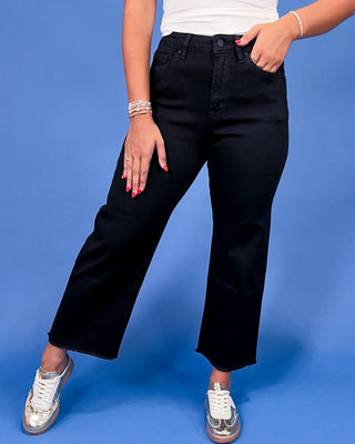The Nevaeh Wide Leg Crop Black Jeans - All About You