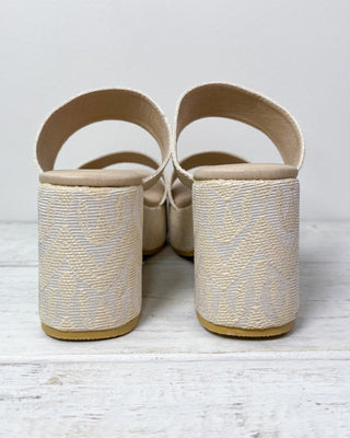 The Ophelia Beige Woven Platform Block Heel - All About You