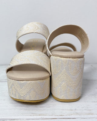 The Ophelia Beige Woven Platform Block Heel - All About You