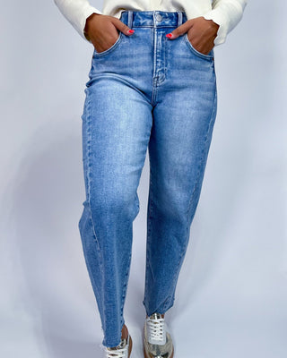 The Paris Barrel Side Seam Detail Crop Jeans - All About You