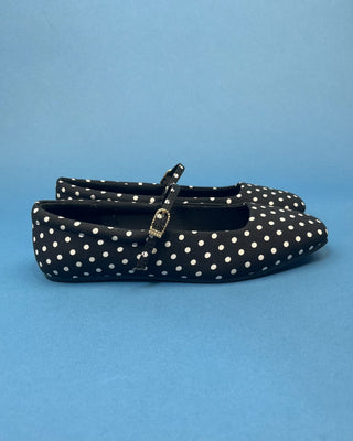 The Payton Black Dot Gold Buckle Mary Jane Flats - All About You