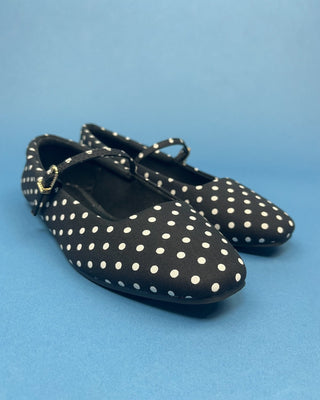 The Payton Black Dot Gold Buckle Mary Jane Flats - All About You