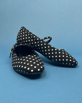 The Payton Black Dot Gold Buckle Mary Jane Flats - All About You