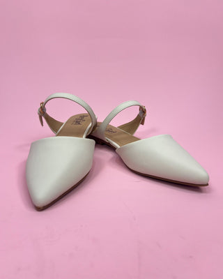 The Penelope White Pointed Toe Mule - All About You