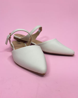 The Penelope White Pointed Toe Mule - All About You