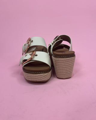 The Regina Ivory Gold Buckle Jute Wedge - All About You
