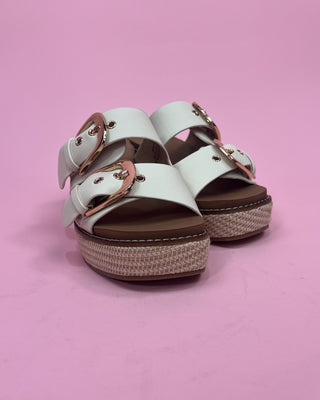 The Regina Ivory Gold Buckle Jute Wedge - All About You