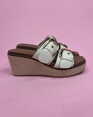 The Regina Ivory Gold Buckle Jute Wedge - All About You