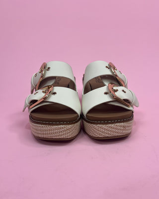 The Regina Ivory Gold Buckle Jute Wedge - All About You