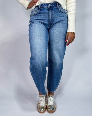 The Sarah HR Barrel Medium Wash Jeans - All About You