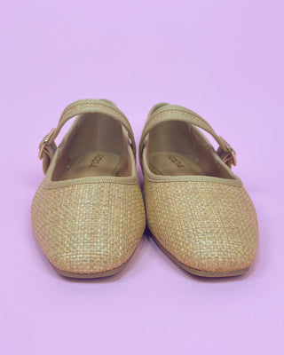 The Shelbie Raffia Gold Detail Ballet Flat - All About You