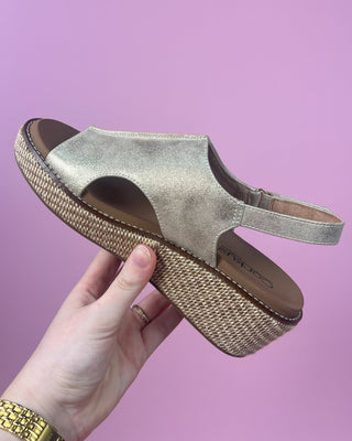 The Taylor Washed Gold Woven Wedge - All About You Boutique & Gifts