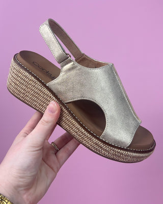 The Taylor Washed Gold Woven Wedge - All About You Boutique & Gifts