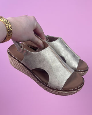 The Taylor Washed Gold Woven Wedge - All About You Boutique & Gifts