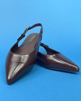 The Thea Cocoa Sling Back Pointed Toe Flat - All About You