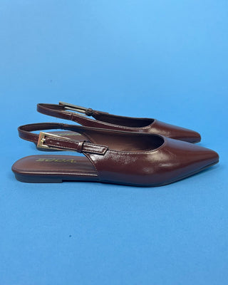 The Thea Cocoa Sling Back Pointed Toe Flat - All About You