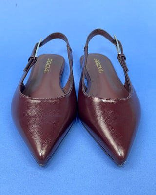 The Thea Cocoa Sling Back Pointed Toe Flat - All About You