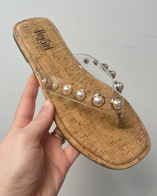 The Valerie Pearl Studded Clear Strap Sandal - All About You Boutique & Gifts
