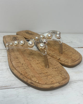 The Valerie Pearl Studded Clear Strap Sandal - All About You Boutique & Gifts