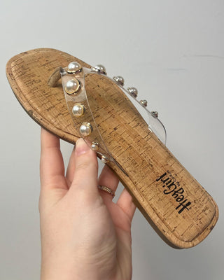The Valerie Pearl Studded Clear Strap Sandal - All About You Boutique & Gifts