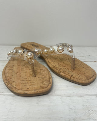 The Valerie Pearl Studded Clear Strap Sandal - All About You Boutique & Gifts