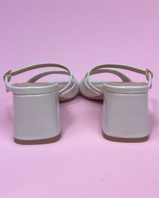 The Wendy Ivory Patent Leather Open Toe Block Heel - All About You Boutique & Gifts