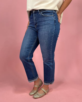 The Witney HR Cuff Crop Straight Jeans - All About You