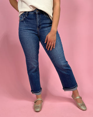 The Witney HR Cuff Crop Straight Jeans - All About You