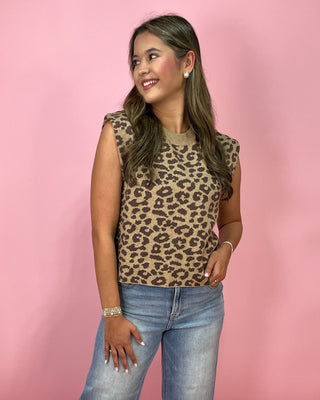 Trendsetter Leopard Knit Sleeveless Top - All About You Boutique & Gifts