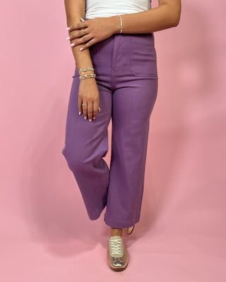 Uptown Plum HR Straight Leg Jeans - All About You