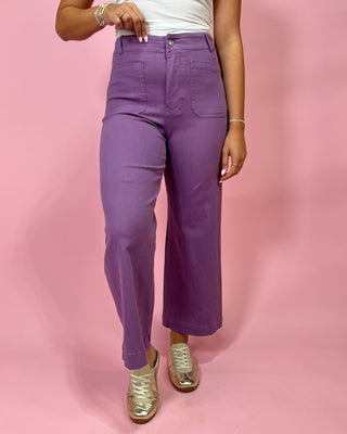 Uptown Plum HR Straight Leg Jeans - All About You