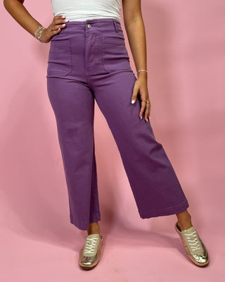 Uptown Plum HR Straight Leg Jeans - All About You