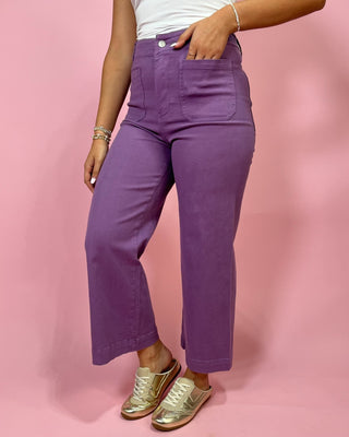 Uptown Plum HR Straight Leg Jeans - All About You
